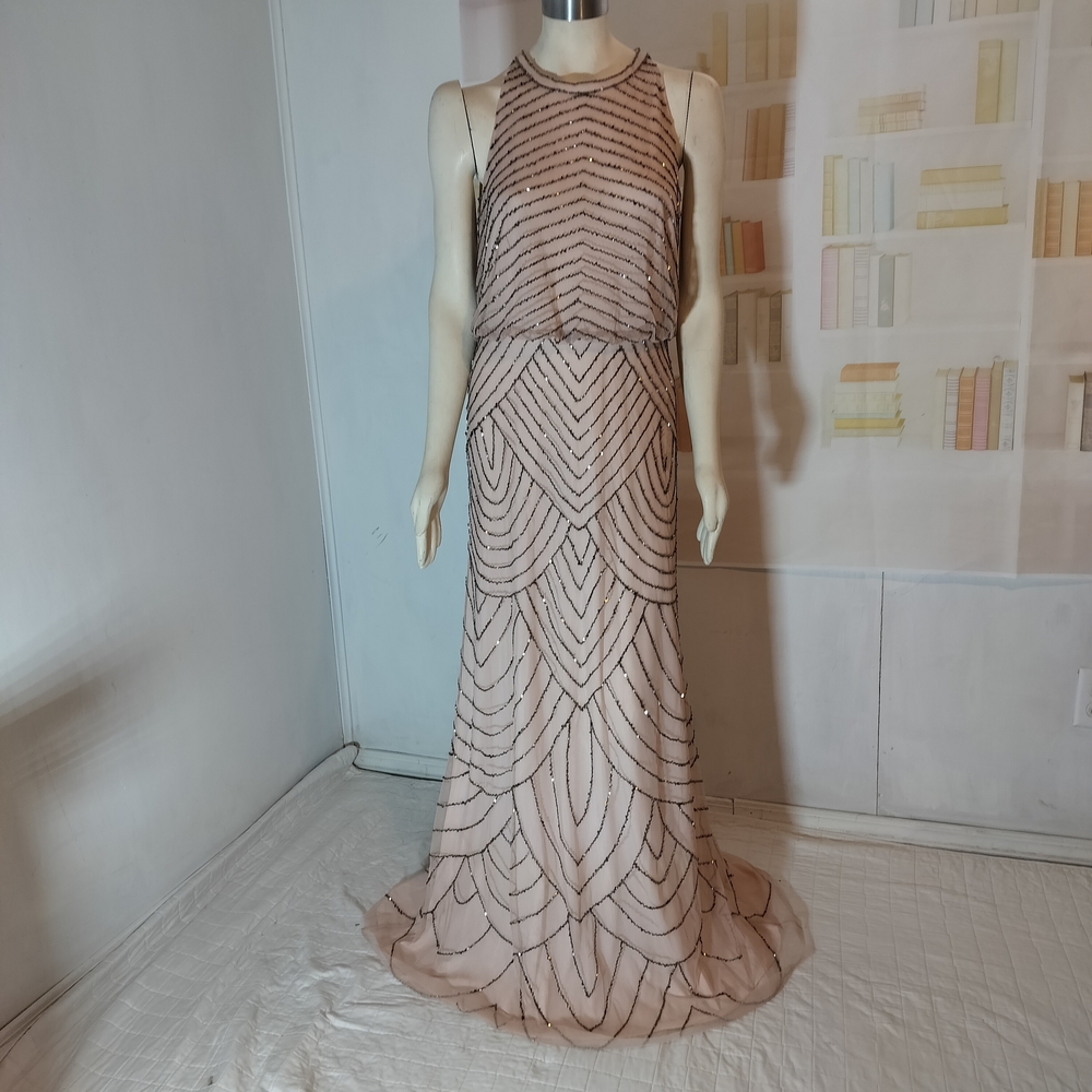 Adrianna Papell Blush Beaded Maxi Dress - Picture 2 of 8
